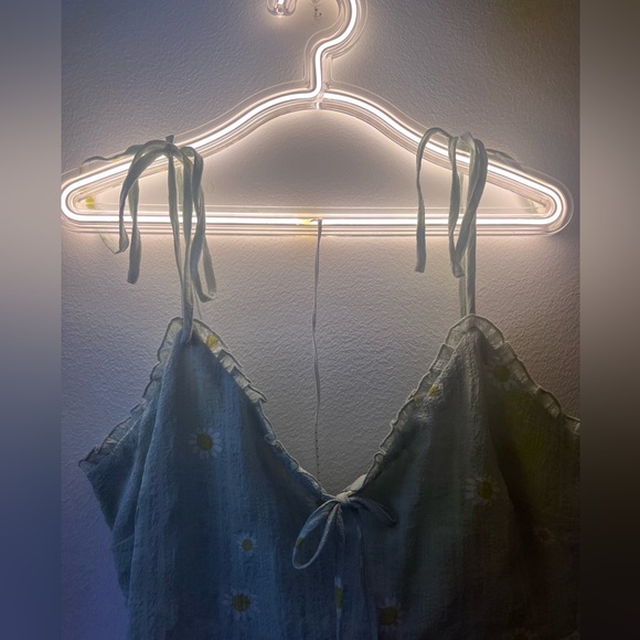 New Forever 21 Green Floral Tiered Daisy Sundress Mini V Neck Summer Cottagecore - Picture 5 of 10